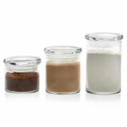 Libbey Cylinder 3-Piece Glass Storage Jar Set with Glass Lids, Clear thumbnail 1