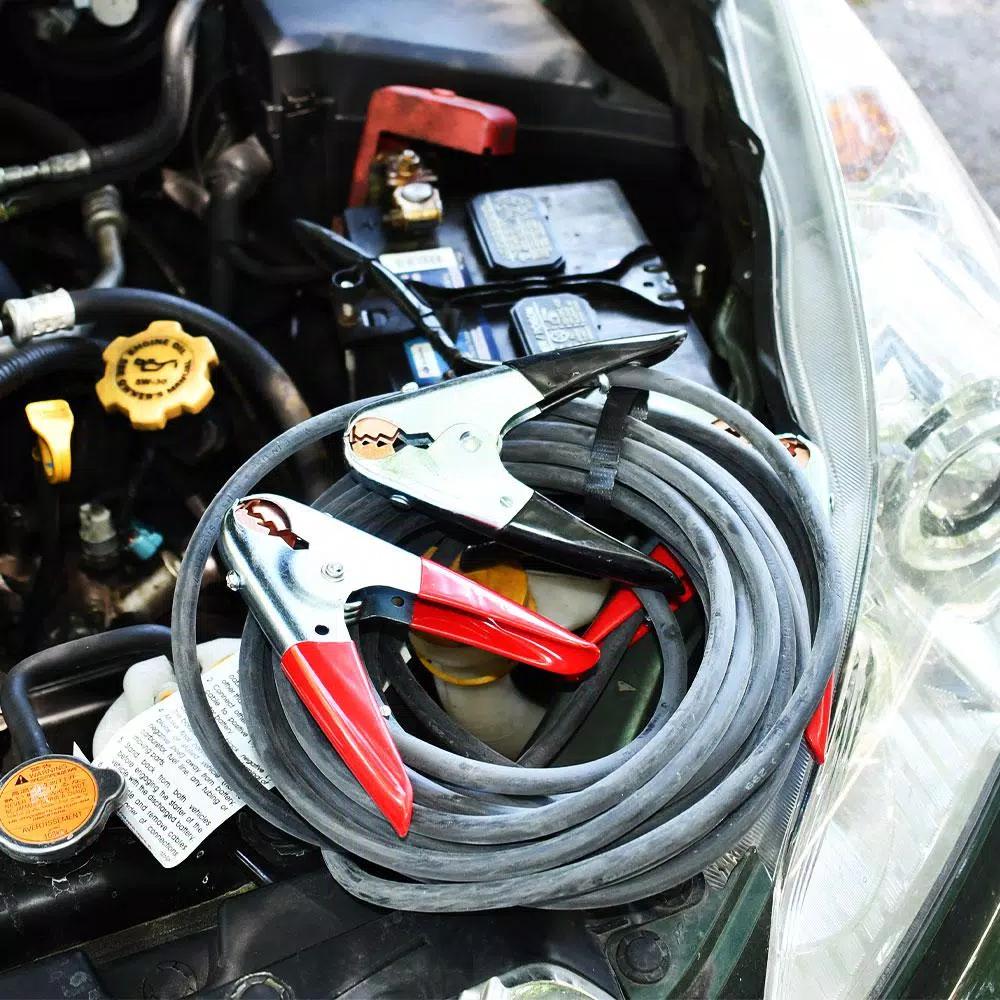 Forney 20 ft. 2-Gauge Heavy Duty Battery Jumper Cables with 500-Amp Clamps