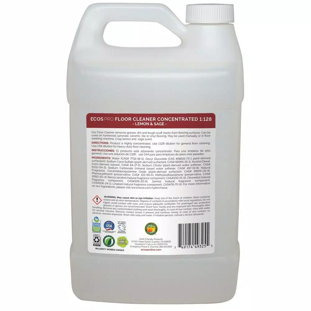 ECOS Pro Lemon-Sage Neutral Floor Cleaner Concentrate, 128 oz.
