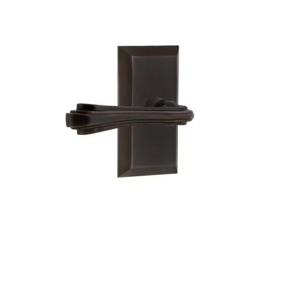 Nostalgic Warehouse Fleur Dummy Lever with Studio Plate in Timeless Bronze