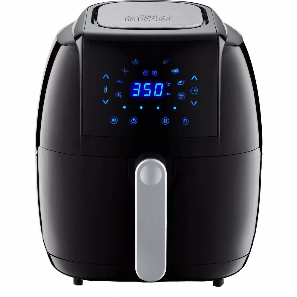 GoWISE USA 5.0 Qt. Black Electric Air Fryer with 8 Presets and Recipe Book