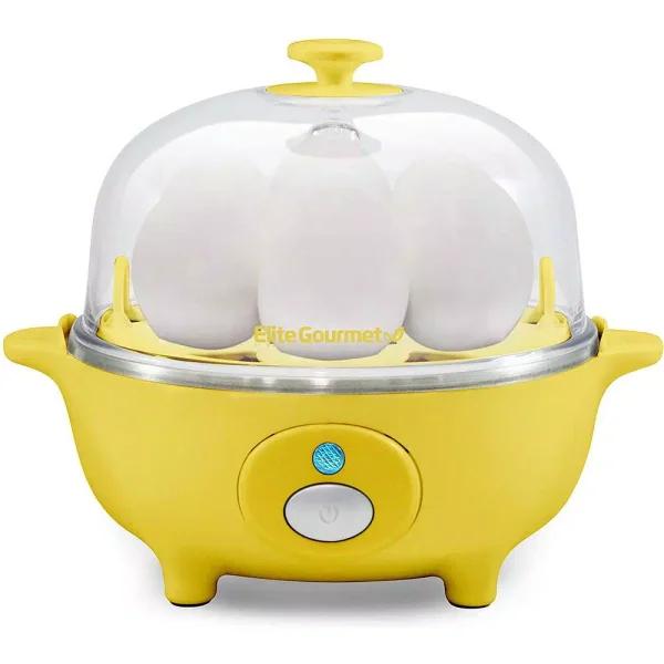Maximatic 7-Egg Automatic Easy Egg Cooker with Poaching Tray - Yellow
