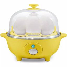 Maximatic 7-Egg Automatic Easy Egg Cooker with Poaching Tray - Yellow thumbnail 1