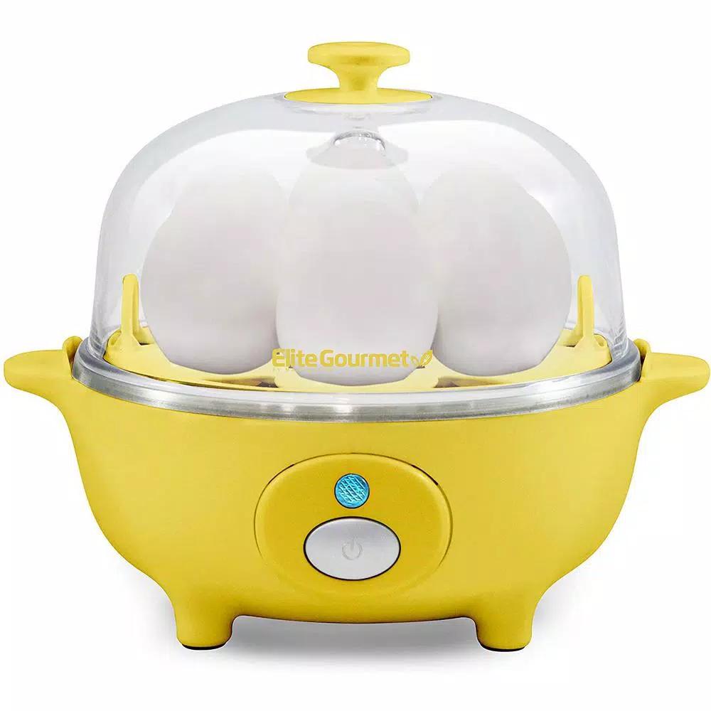 Maximatic 7-Egg Automatic Easy Egg Cooker with Poaching Tray - Yellow
