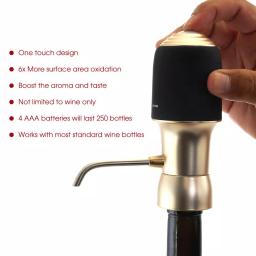 MegaChef One-Touch Portable Electric Wine Aerator and Dispenser - Light Gold thumbnail 2