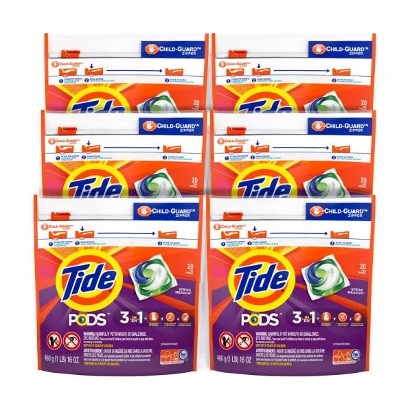 Tide PODS Spring Meadow Laundry Detergent Pods, 20-Count (6-Pack)