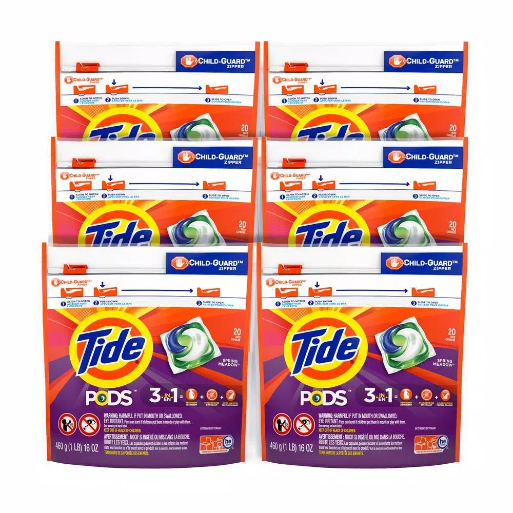 Tide PODS Spring Meadow Laundry Detergent Pods, 20-Count (6-Pack)
