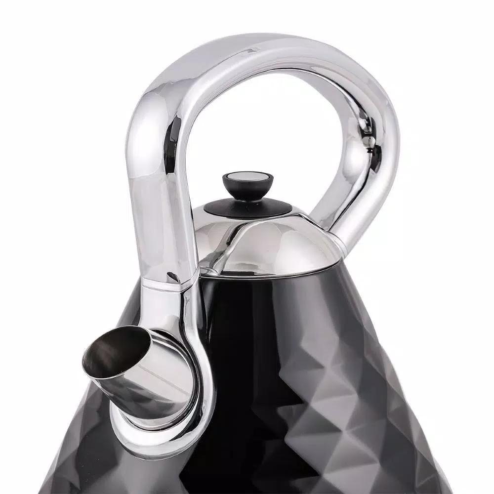 Ovente Cleo Collection 1.7L Electric Kettle, 1500W Stainless Steel Tea Kettle with Auto Shut-Off, Black