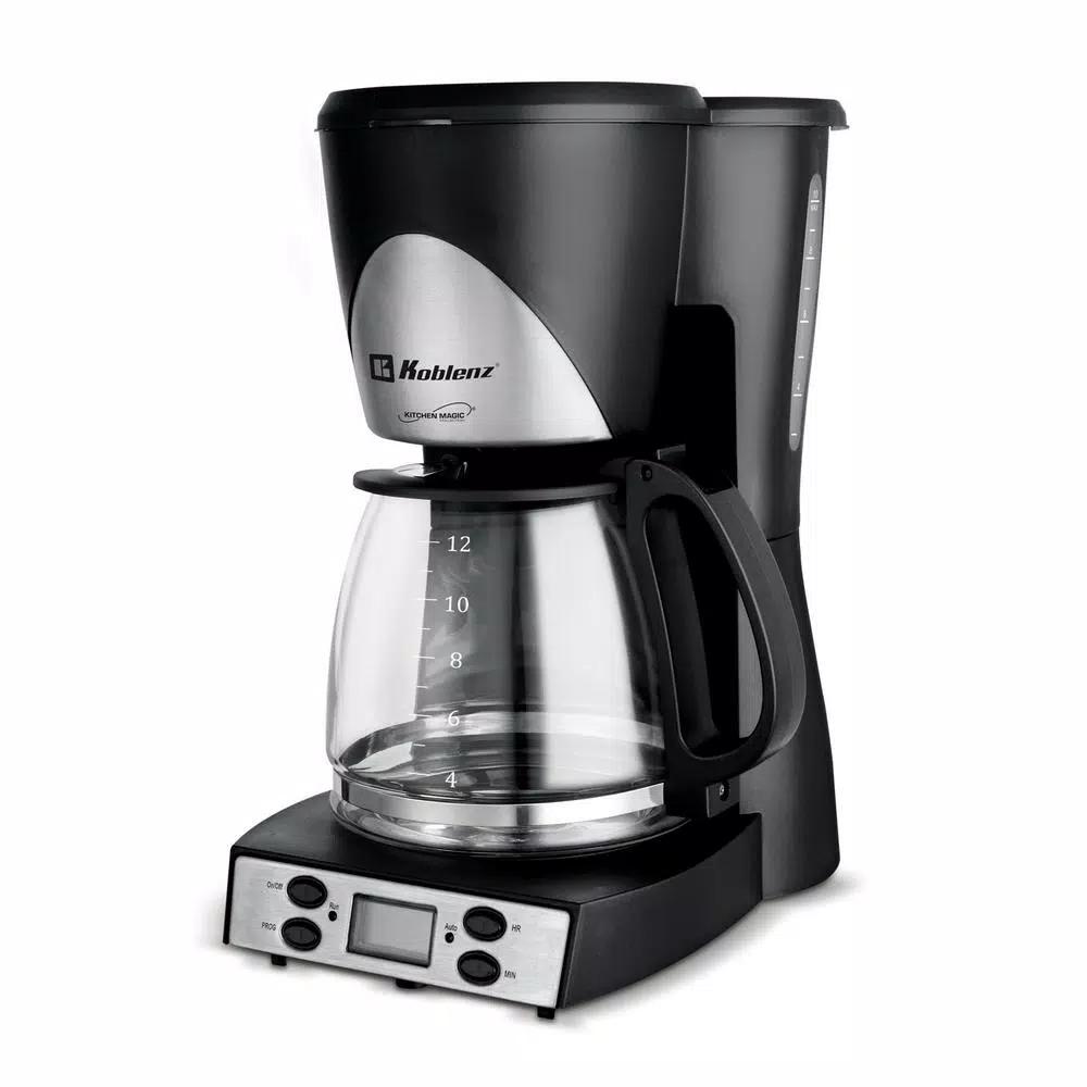 Koblenz Kitchen Magic Collection 12-Cup Programmable Drip Coffee Maker, Black