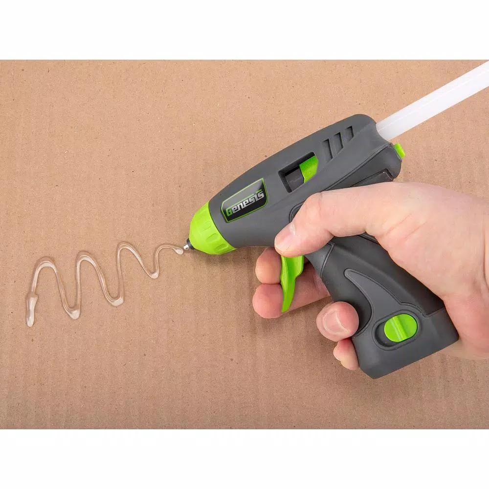 Genesis 8V Cordless Lithium-Ion Rapid Heat-Up Glue Gun Kit with Battery, Charger, and 6 Glue Sticks