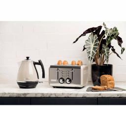 Haden Cotswold 4-Slice Wide Slot Retro Toaster, 1500W, Putty thumbnail 7