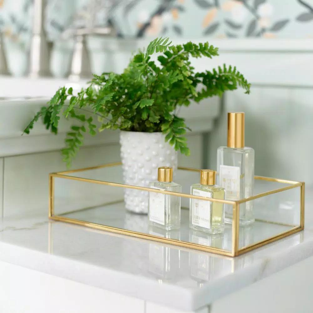 Home Details Vintage Gold Glass Keepsake Tray