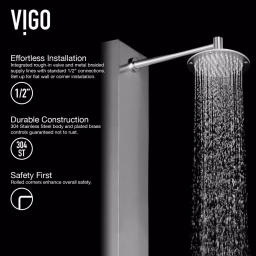 VIGO Dilana 66.875 in. Stainless Steel 6-Jet High Pressure Shower Panel System with Handheld Dual Shower thumbnail 4
