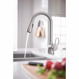 Moen Kleo Single-Handle Pull-Down Kitchen Faucet with Soap Dispenser, Spot Resist Stainless thumbnail 2