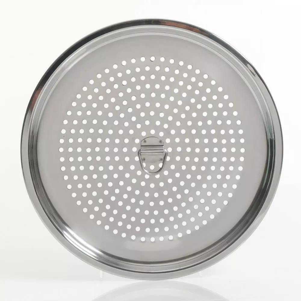 Kenmore 16-Quart Steel Stock Pot Set with Steamer Insert and Glass Lid, Broadway Blue