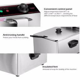 Costway 6.3 Qt. Stainless Steel Commercial Electric Deep Fryer, 2500W Silver thumbnail 6