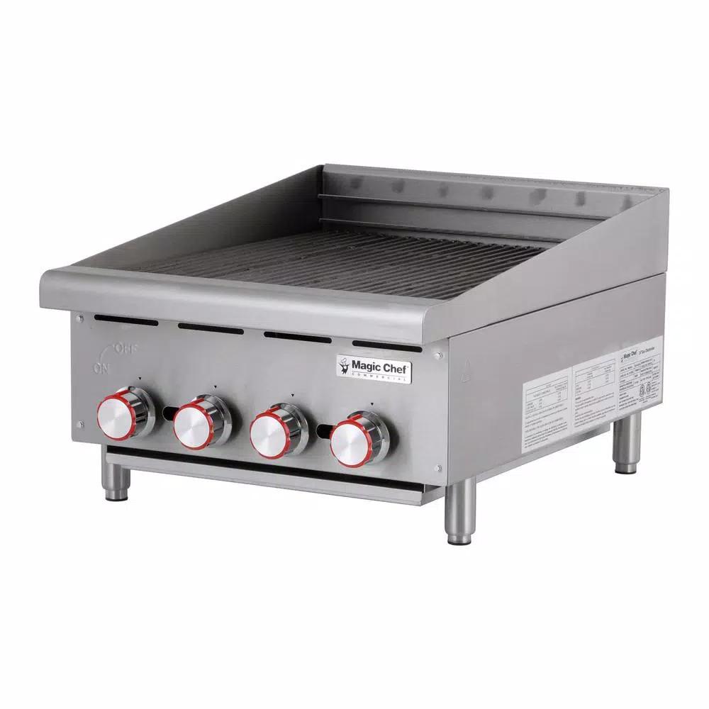 Magic Chef 24 in. Commercial Countertop Radiant Char Broiler, Stainless Steel