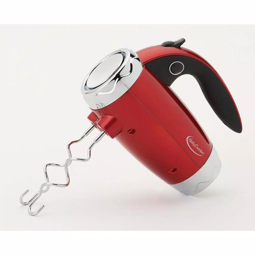 Betty Crocker 7-Speed Red Hand Mixer with Mini Stand, 250W