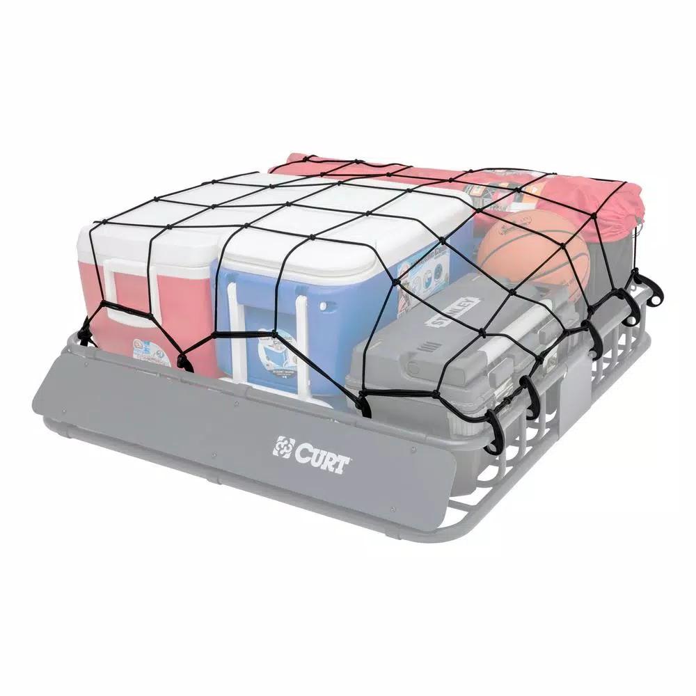 CURT Roof Rack Cargo Net, 65" x 38", Black Nylon