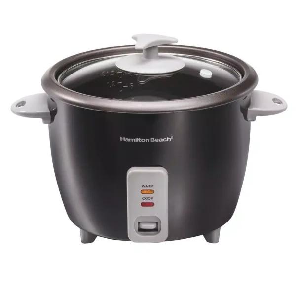 Hamilton Beach 16-Cup Rice Cooker and Steamer, Black