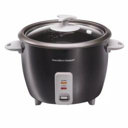Hamilton Beach 16-Cup Rice Cooker and Steamer, Black thumbnail 1