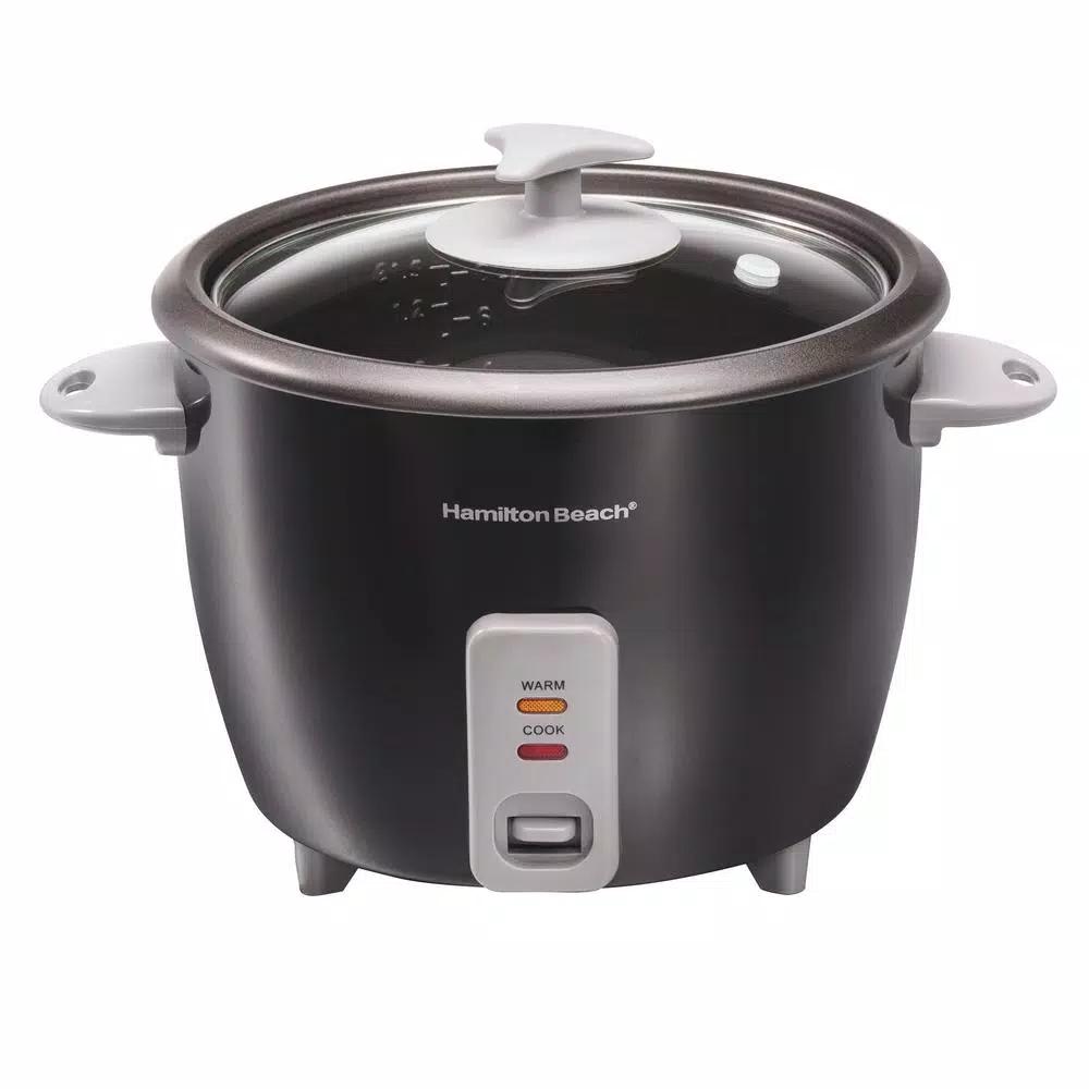 Hamilton Beach 16-Cup Rice Cooker and Steamer, Black