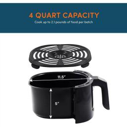 Maximatic Elite Gourmet 4 Qt. Air Fryer, 1000W Oil-Free Countertop Cooker, Black thumbnail 3