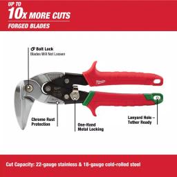 Milwaukee 3-Piece Aviation Snips Set, Left, Right, and Straight Cut Metal Cutters thumbnail 2