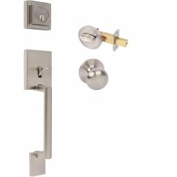 Delaney Avino Delaney Satin Nickel Single Cylinder Deadbolt Entry Door Handleset thumbnail 1