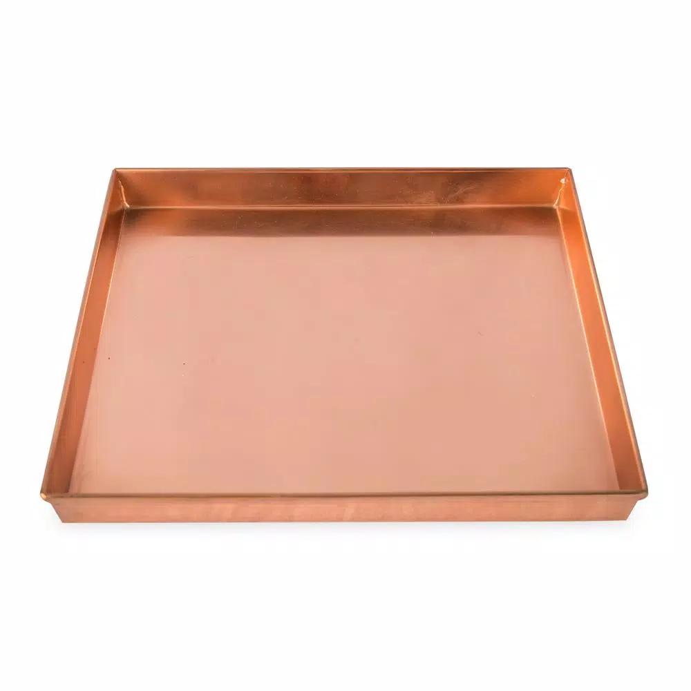 Achla Designs 10.75 in. Square Copper Plated Stainless Steel Decorative Serving Tray