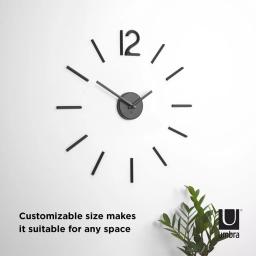 Umbra Blink Wall Clock - Modern Black Metal Oversized Customizable Clock Set thumbnail 5