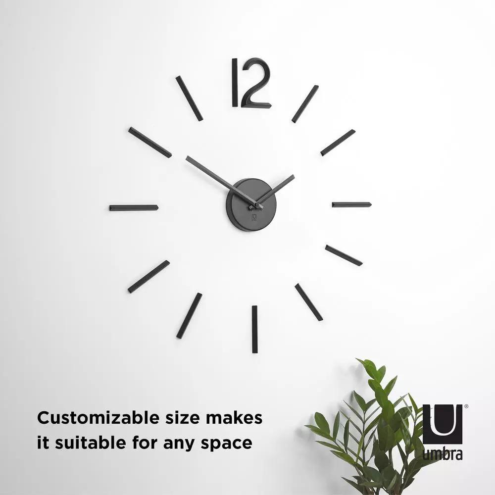 Umbra Blink Wall Clock - Modern Black Metal Oversized Customizable Clock Set