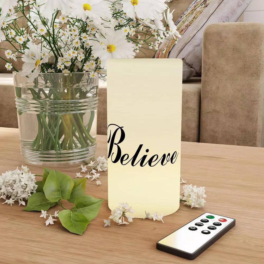 Lavish Home "Believe" Vanilla Scented LED Flameless Real Wax Candle with Remote Control