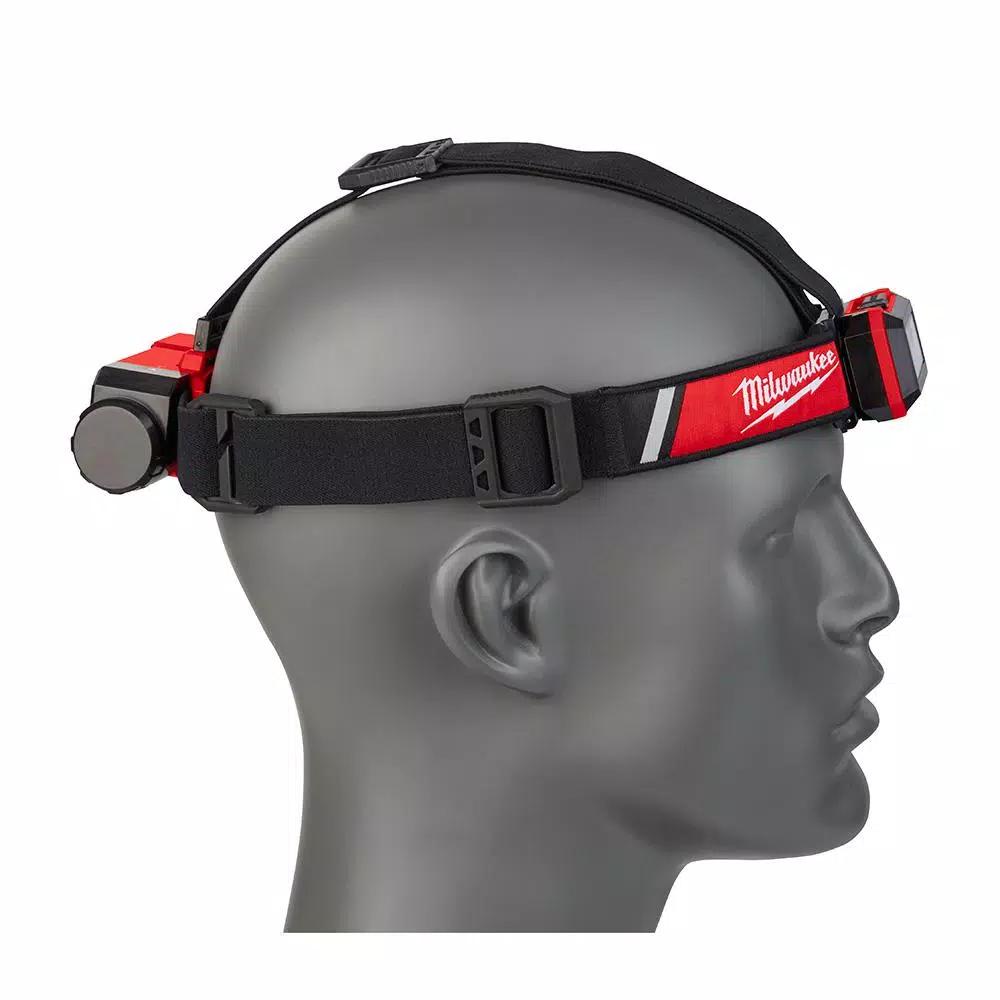 Milwaukee 600 Lumen USB Rechargeable Low-Profile Headlamp with BOLT Type 1 Class C Vented Hard Hat Bundle