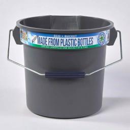 TAFCO PRODUCTS Tafco 3.5 Gal. Gray Round Utility ECO Bucket, 14 Qt. Heavy-Duty Commercial Grade, Made from 100% Recycled Water Bottles thumbnail 1