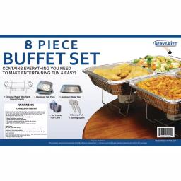 Unbranded Serve-Rite 8-Piece Aluminum Multi-Buffet Server Chafing Dish, 8 qt. Capacity thumbnail 3