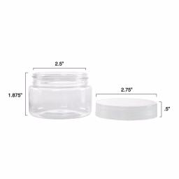 Stalwart 4 oz. Clear Plastic Jars with Foam Liner, Round Storage Containers (6-Pack) thumbnail 2