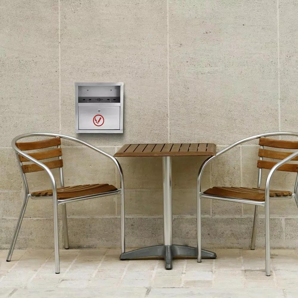 Alpine Industries Stainless Steel Wall Mounted Cigarette Disposal Station