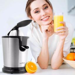 NutriChef Electric Citrus Juicer - Stainless Steel Manual Press Orange Squeezer thumbnail 7