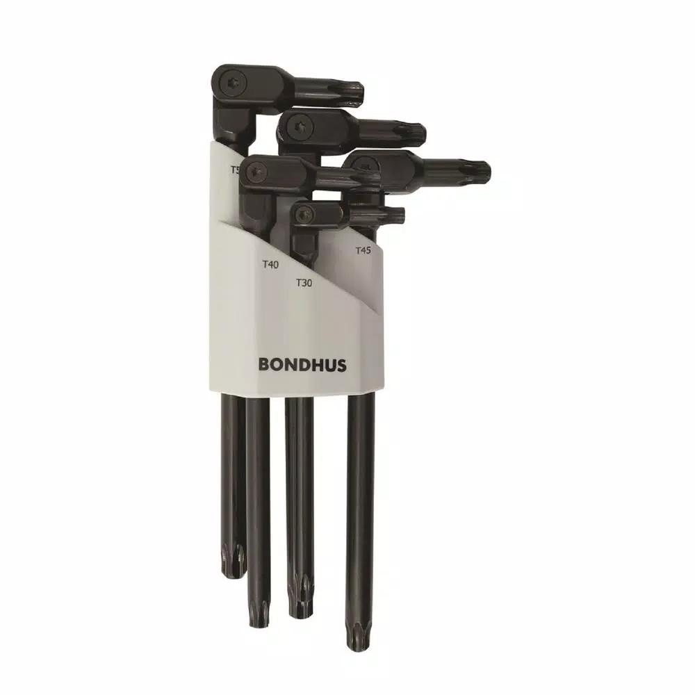 Bondhus HexPro Pivot Head Torx Wrench Set, Black Chrome, 5-Piece