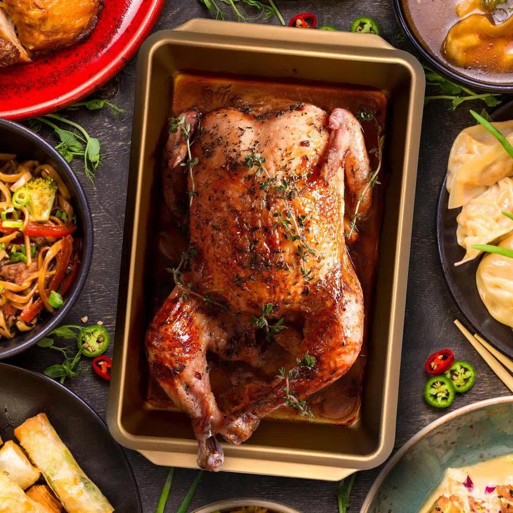 Gibson Home Gibson Country Kitchen Copper Embossed Carbon Steel 13.75 in. Roasting Pan