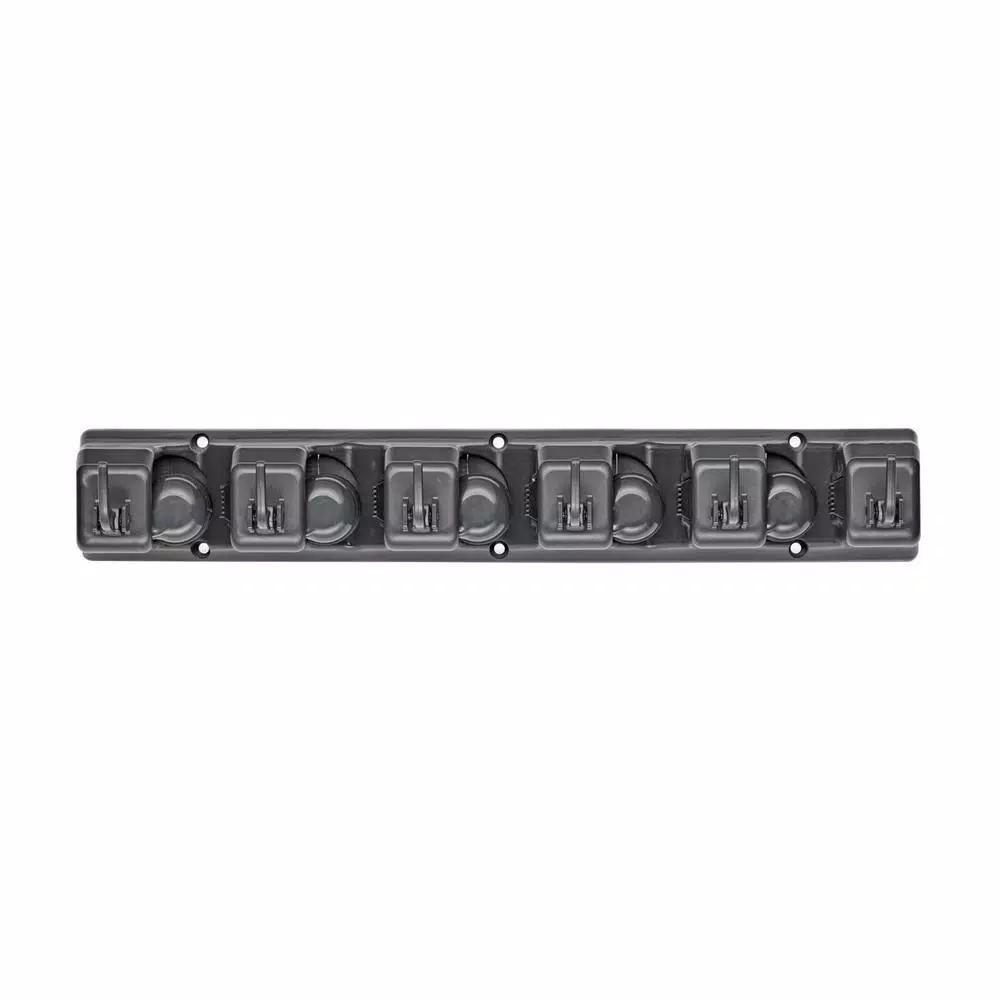 Alpine Industries 16 in. Wall Mounted Mop and Broom Holder with 5 Slots and 6 Retractable Hooks