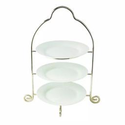 Heim Concept Silver 3-Tier Round Metal Dessert Stand, 11 inch Diameter thumbnail 1