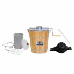 Maximatic Elite Gourmet 4Qt. Old Fashioned Pine Wood Electric & Manual Ice Cream Maker thumbnail 2