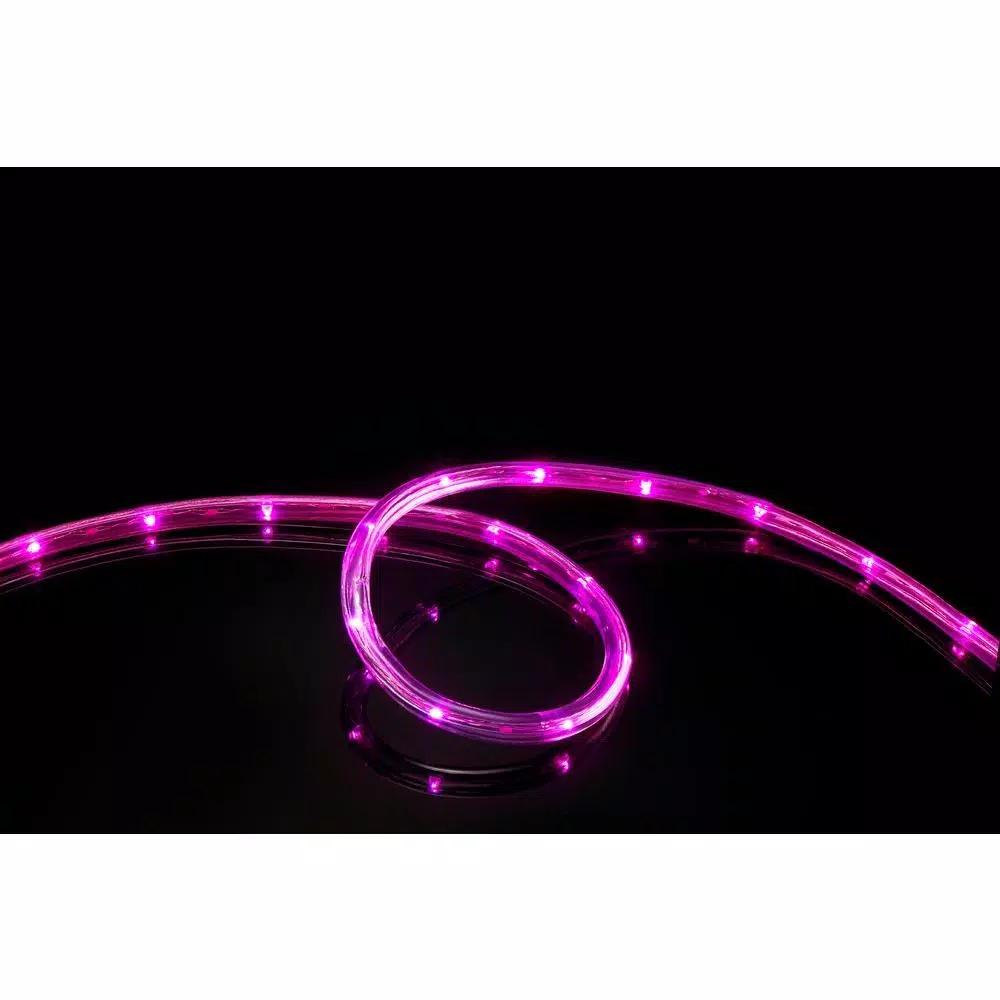 DEERPORT DECOR 16 ft. Pink LED Rope Light, 108-Light 360° Continuous Shine, Indoor/Outdoor Weather Resistant