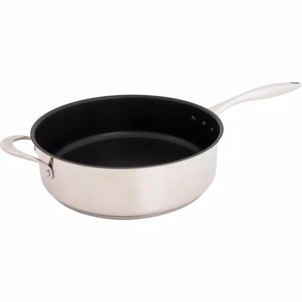 Hampton Bay Ozeri Earth Pan ETERNA 5.3 qt. Stainless Steel Nonstick Sauce Pan with Glass Lid