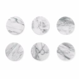 Fox Run White Marble Coasters, Set of 6, Natural Stone with Cork Underside thumbnail 6