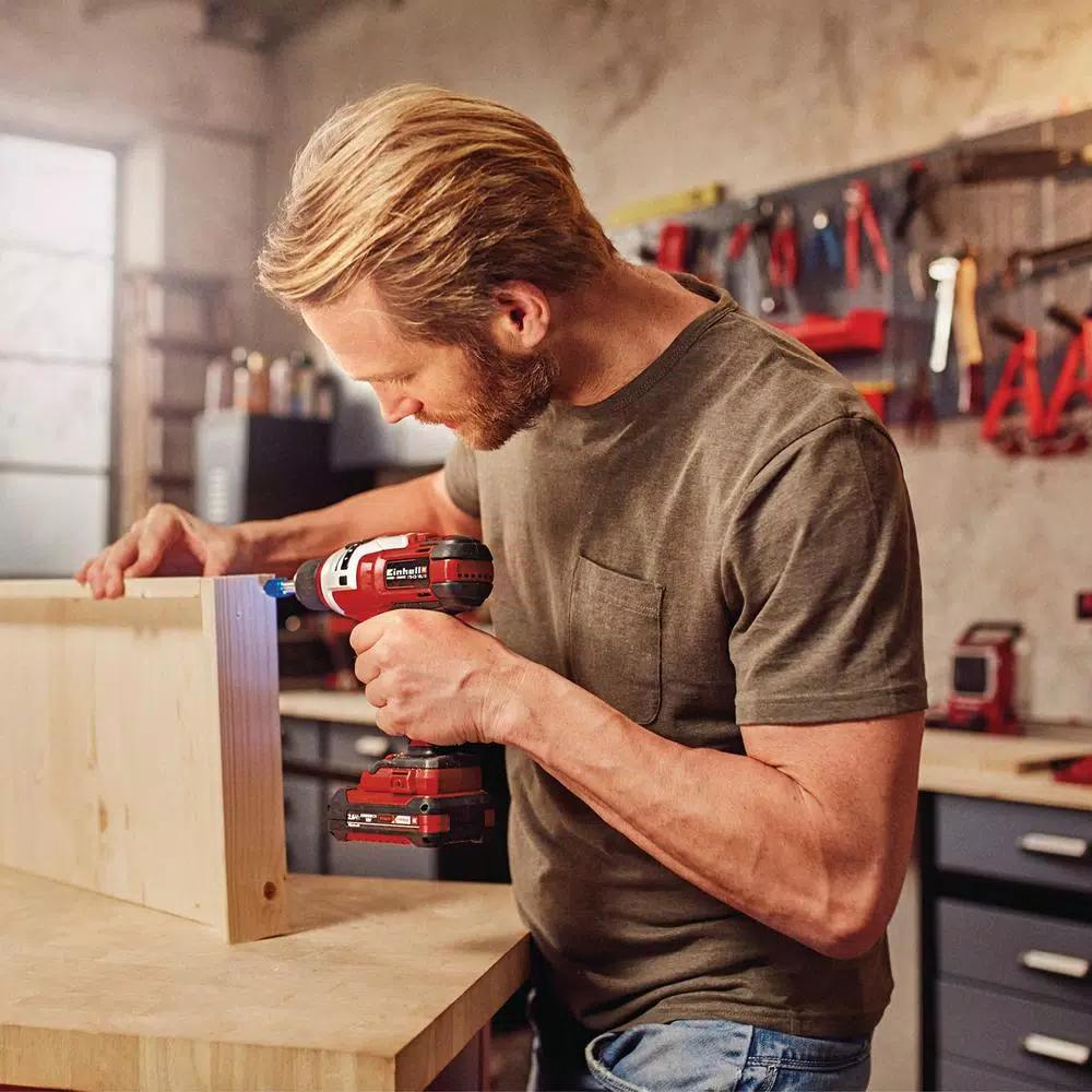 Einhell PXC 18V Cordless Drill Driver Kit with 2.0 Ah Battery, Fast Charger, and 1/2 in. Keyless Chuck