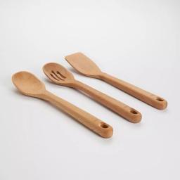OXO Good Grips 3-Piece Beech Wood Utensil Set - Spoon, Slotted Spoon, and Turner thumbnail 2