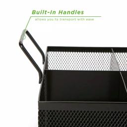 Mind Reader 4-Section Black Mesh Cutlery Caddy, Stainless Steel Flatware Organizer for Countertops thumbnail 4